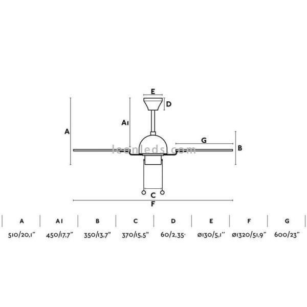 Ventilateur de plafond doré Cuba