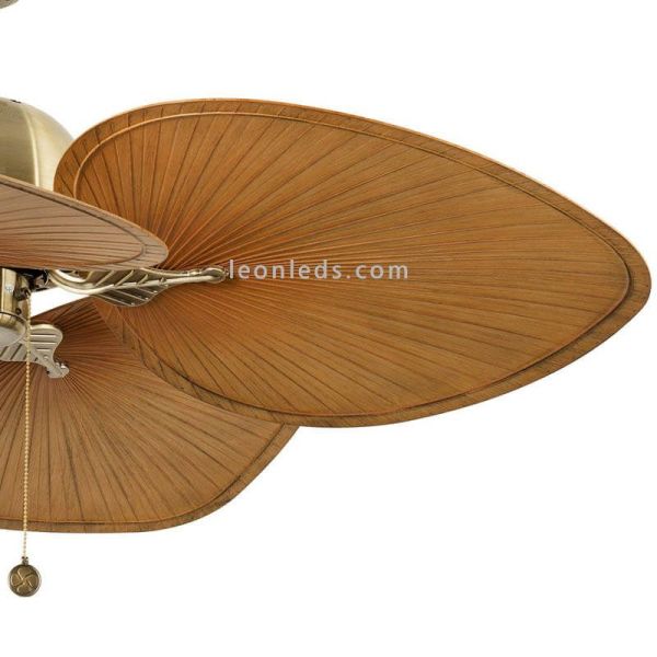 Detalle de Ventilador de Techo oro viejo Cuba 33352B | LeonLeds