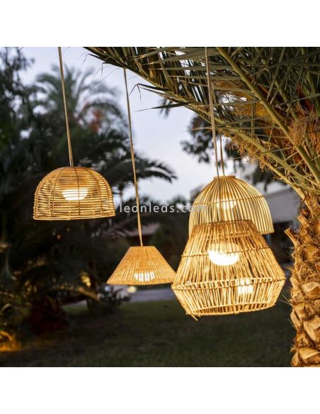 Lámpara recargable natural Bossa Hang 3 metros de cable New Garden | LeonLeds Iluminación