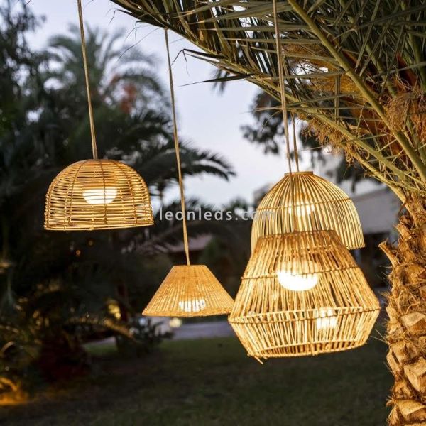 Lámpara recargable natural Bossa Hang 3 metros de cable New Garden | LeonLeds Iluminación