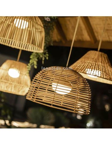 Bossa Hang lampe d'extérieur naturelle rechargeable New Garden | Éclairage LeonLeds