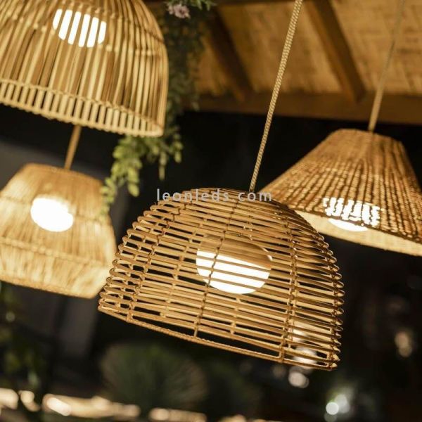 Lámpara recargable natural Bossa Hang exterior New Garden | LeonLeds Iluminación