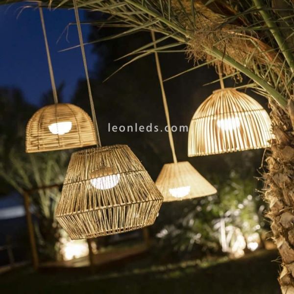 Lámpara exterior recargable natural serie Sisine  New Garden | LeonLeds Iluminación