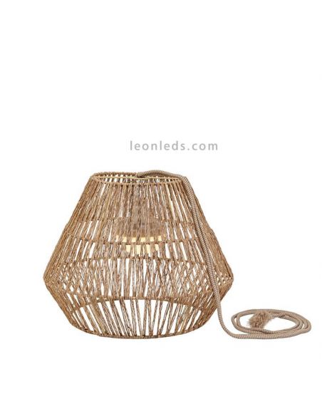 Lámpara exterior recargable natural serie Sisine geométrica New Garden | LeonLeds Iluminación