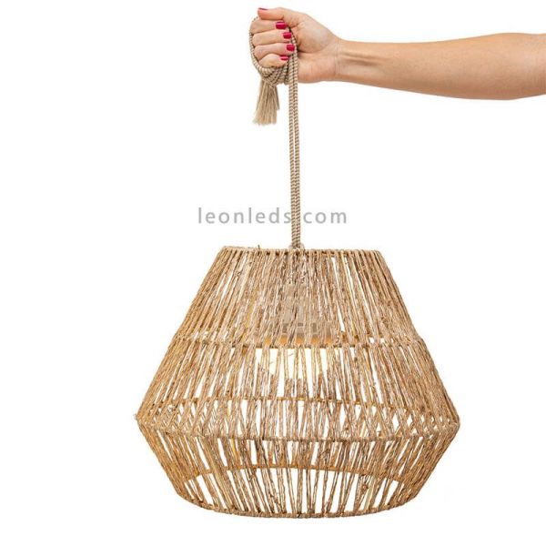 Lámpara exterior recargable natural Sisine New Garden | LeonLeds Iluminación