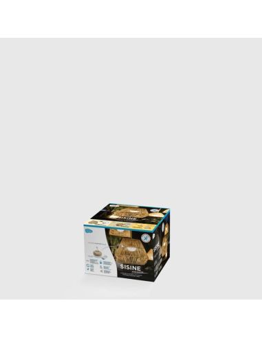 Embalaje lámpara exterior recargable natural serie Sisine geométrica New Garden | LeonLeds Iluminación