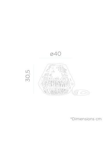 Dimensões candeeiro exterior recarregável natural Sisine New Garden series | Leon Iluminação LED