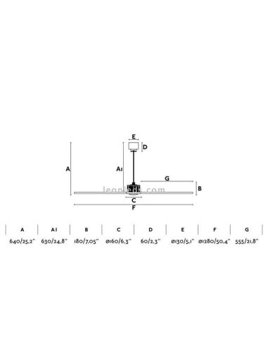 Dimensões Ventilador de Teto LED Madeira e Cobre Deco Ventilador 33399 | leonleds