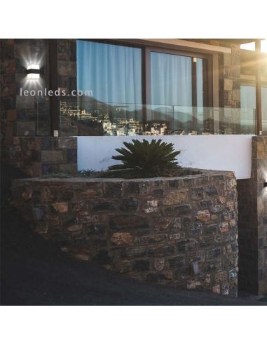 Aplique LED cuadrado de exterior moderno Molina | lámpara de muro exterior | LeónLeds Iluminación