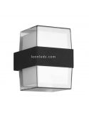 Aplique LED cuadrado de exterior moderno Molina | lámpara de pared con cristal LED integrado potente | LeónLeds Iluminación
