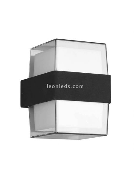 Arandela moderna quadrada LED para exterior Molina | candeeiro de parede com LED potente integrado cristal | Leon Iluminação LED