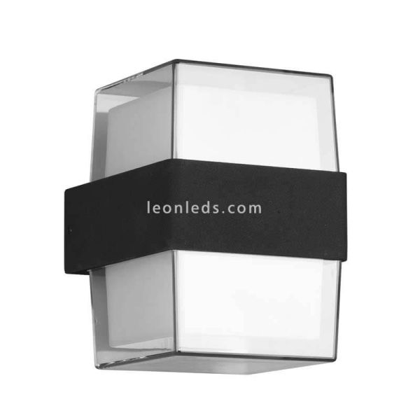Aplique LED cuadrado de exterior moderno Molina | lámpara de pared con cristal LED integrado potente | LeónLeds Iluminación