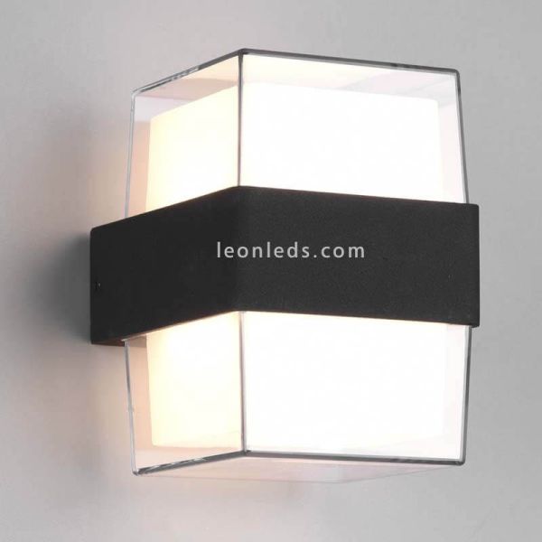 Aplique LED cuadrado de exterior moderno Molina | lámpara de pared gris antracita| LeónLeds Iluminación