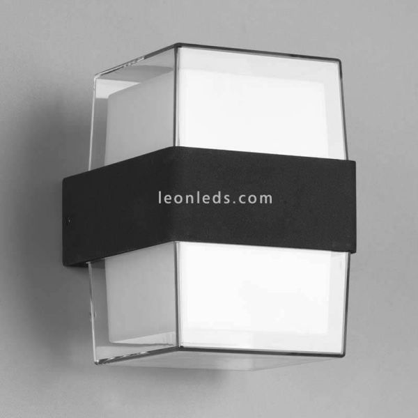 Aplique LED cuadrado de exterior moderno Molina | lámpara de pared con cristal con LED | LeónLeds Iluminación