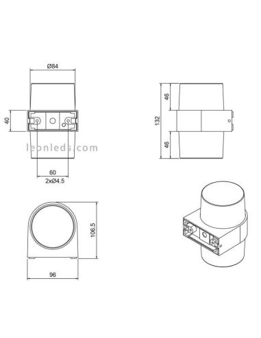 Aplique LED cilíndrico de exterior...