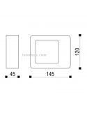 Aplique de exterior bidireccional LED Reno | LeónLeds Iluminación | lámpara de pared antracita dos luces medidas