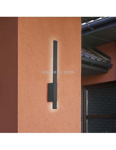 Aplique exterior de diseño LED Tawa |lámpara de pared plana alargada | LeónLeds Iluminación