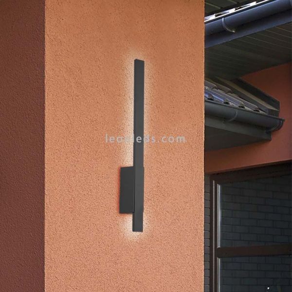 Aplique exterior de diseño LED Tawa |lámpara de pared plana alargada | LeónLeds Iluminación