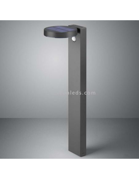 Baliza LED solar con sensor de movimiento para exterior Posadas | lámpara de jardin gris antracita| LeónLeds Iluminación