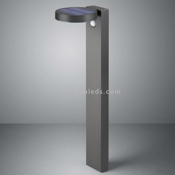 Balise LED solaire d'extérieur avec détecteur de mouvement Posadas | lampe de jardin gris anthracite | Éclairage LeonLeds