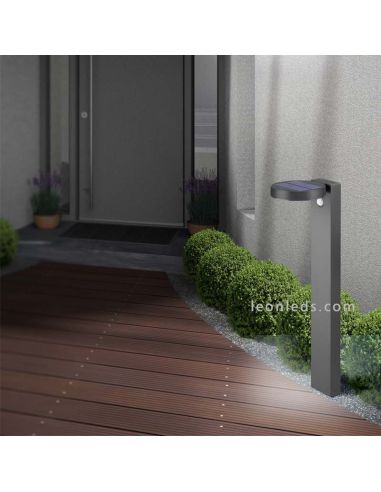 Baliza LED solar con sensor de movimiento para exterior Posadas | lámpara de jardin alta| LeónLeds Iluminación
