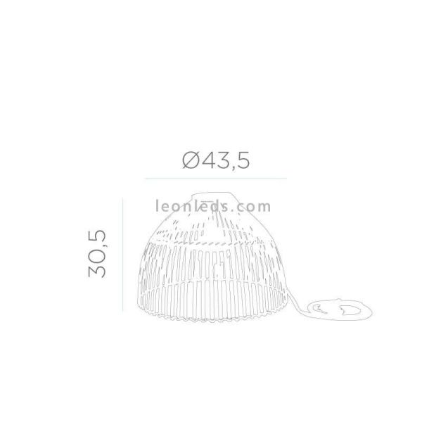 Lámpara de techo natural exterior Reona Hang dimensiones New Garden | LeonLeds Iluminación