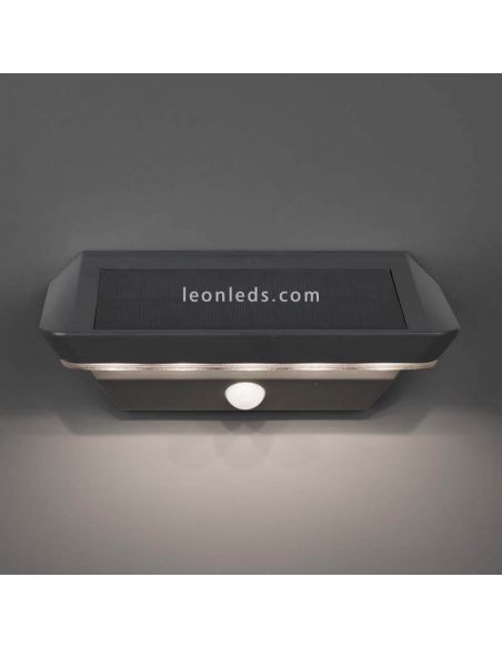 Arandela solar LED para exterior com sensor Mendoza | aplique de parede com sensor de movimento automático | Leon Iluminação LED