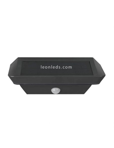 Arandela solar LED para exterior com sensor Mendoza | arandela cinza ardósia | Leon Iluminação LED