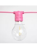Pack 3 guirnaldas LED exteriores Allegra E27 rosa New Garden | LeonLeds Iluminación