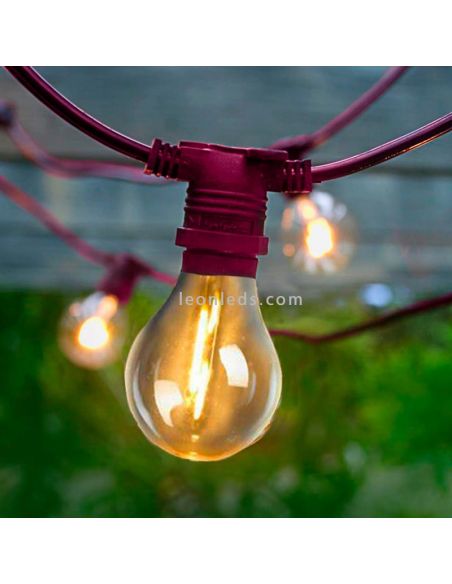 Pack 3 guirlandes LED d'extérieur Allegra E27 rose IP44