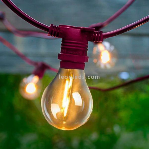 Pack 3 guirnaldas LED exteriores Allegra E27 rosa IP44