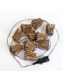 Pack de 6 Guirnaldas de 10 luces LED para exterior de madera Carina New Garden | LeonLeds Iluminación