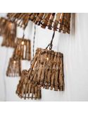 Pack de 6 Guirnaldas de luces para exterior madera Carina foto ambiente New Garden | LeonLeds Iluminación