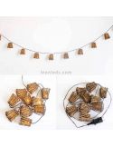 Pack de 6 Guirnaldas de luces para colgar en exterior de madera y PVC Carina New Garden | LeonLeds Iluminación