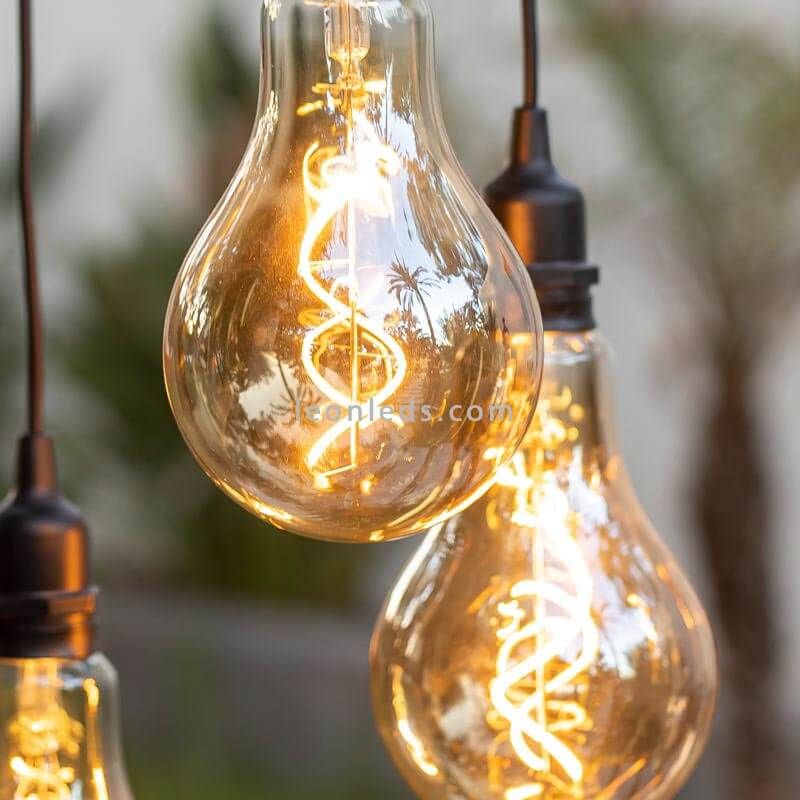 Lámpara colgante exterior 3 luces solar Chiara | LeonLeds.com