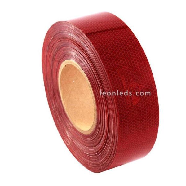 Cinta adhesiva reflectante homologada roja 50 Metros 50,8mm V23 Oralite | LeonLeds.com