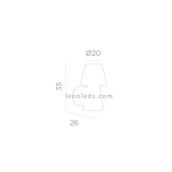 Aplique de parede exterior branco Lola 35 dimensões New Garden | Leon Iluminação LED