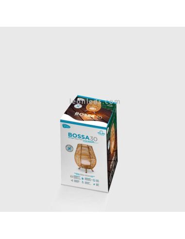 Luminária de chão natural portátil recarregável Bossa 30 embalagem | Leon Iluminação LED