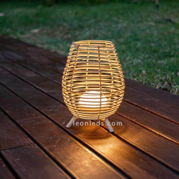 Lampadaire d'extérieur naturel rechargeable portable Bossa 30 | Éclairage LeonLeds