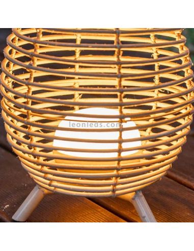 Lámpara de pie natural portátil recargable regulable Bossa 30 | LeónLeds Iluminación