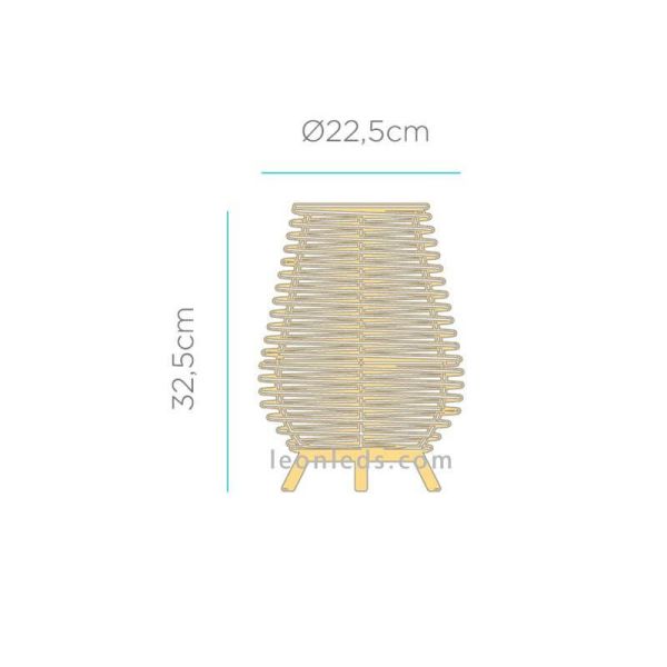 Bossa lampadaire portable rechargeable naturel 30 dimensions | Éclairage LeonLeds