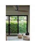 Ventilateur de plafond Environment noir mat et bois Eterfan avec moteur DC 32004 Faro Barcelona | leonleds