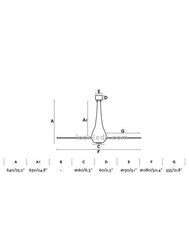 Dimensiones de Ventilador de Techo Blanco Brillo Eterfan con motor DC Faro Barcelona | LeonLeds