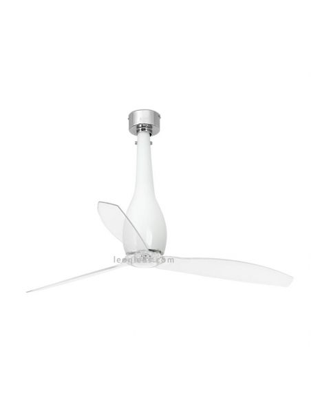 Ventilador de Techo Blanco Brillo Eterfan con motor DC Faro Barcelona 32000 | LeonLeds