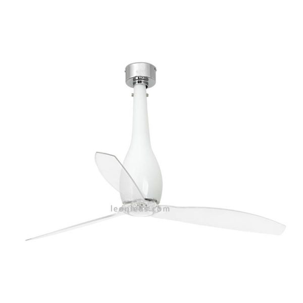 Ventilador de Techo Blanco Brillo Eterfan con motor DC Faro Barcelona 32000 | LeonLeds