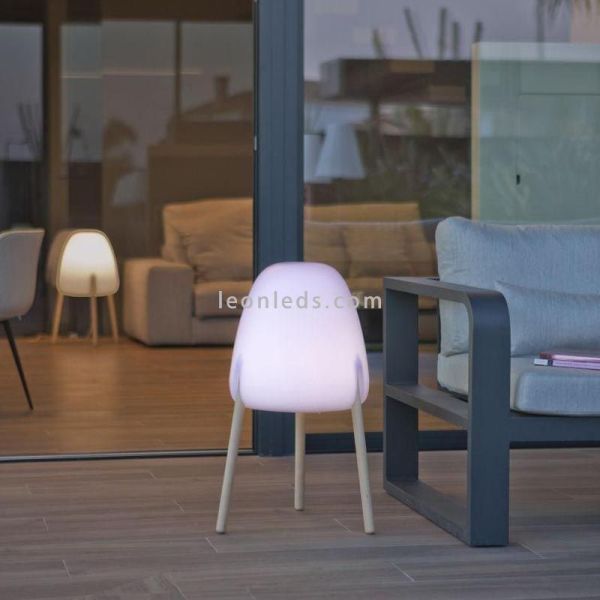Lámpara de pie exterior madera con cable Rocket 70 regulable | LeónLeds Iluminación