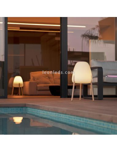 Lámpara de pie  madera con cable Rocket 70 cm 4m cable | LeónLeds Iluminación