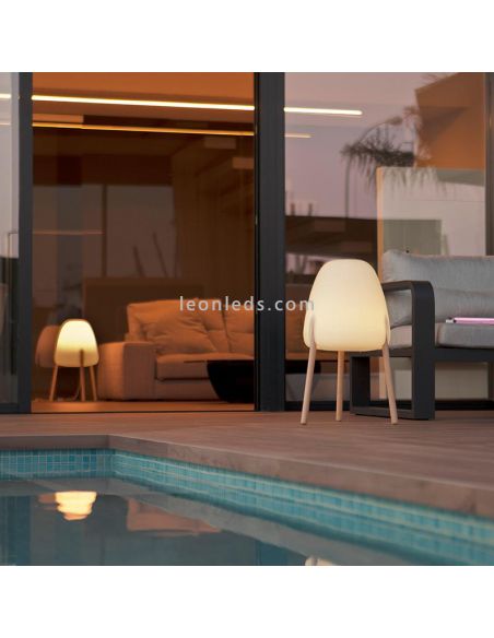 Lámpara de pie  madera con cable Rocket 70 cm 4m cable | LeónLeds Iluminación