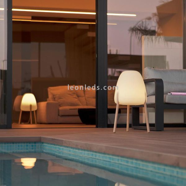 Lámpara de pie  madera con cable Rocket 70 cm 4m cable | LeónLeds Iluminación