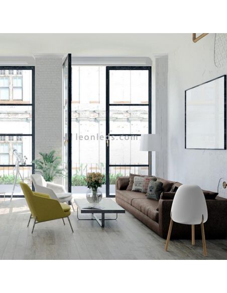 Lámpara de pie exterior madera con cable Rocket 70 cm interior | LeónLeds Iluminación
